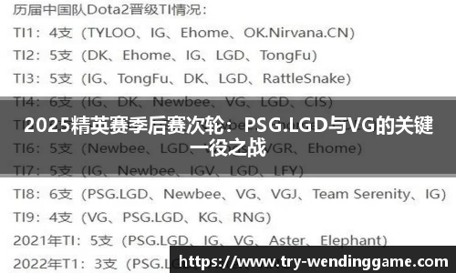 2025精英赛季后赛次轮：PSG.LGD与VG的关键一役之战